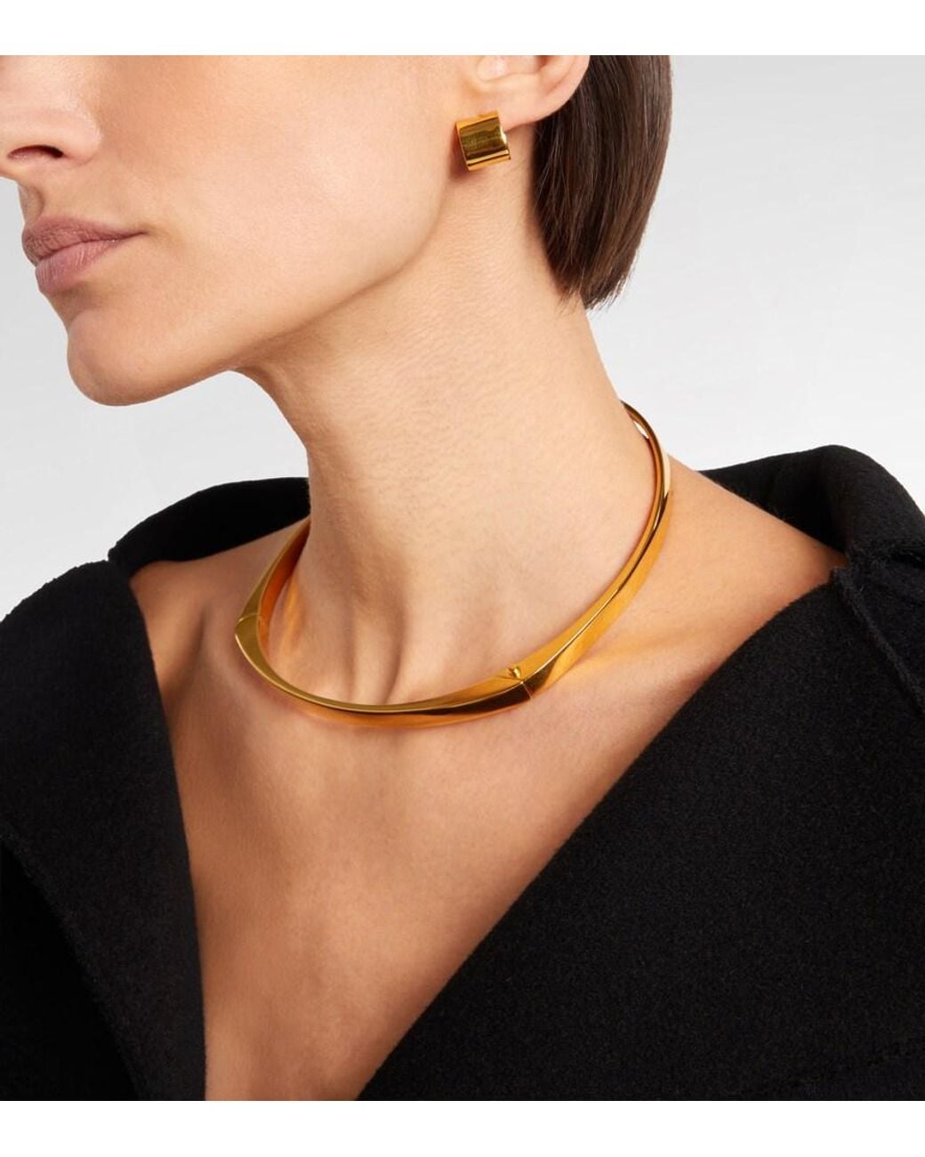 Totême  Metallic Signature Petite Huggie Earrings