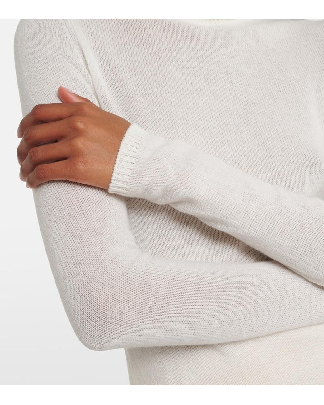 Eleventy White Turtleneck Cashmere Sweater