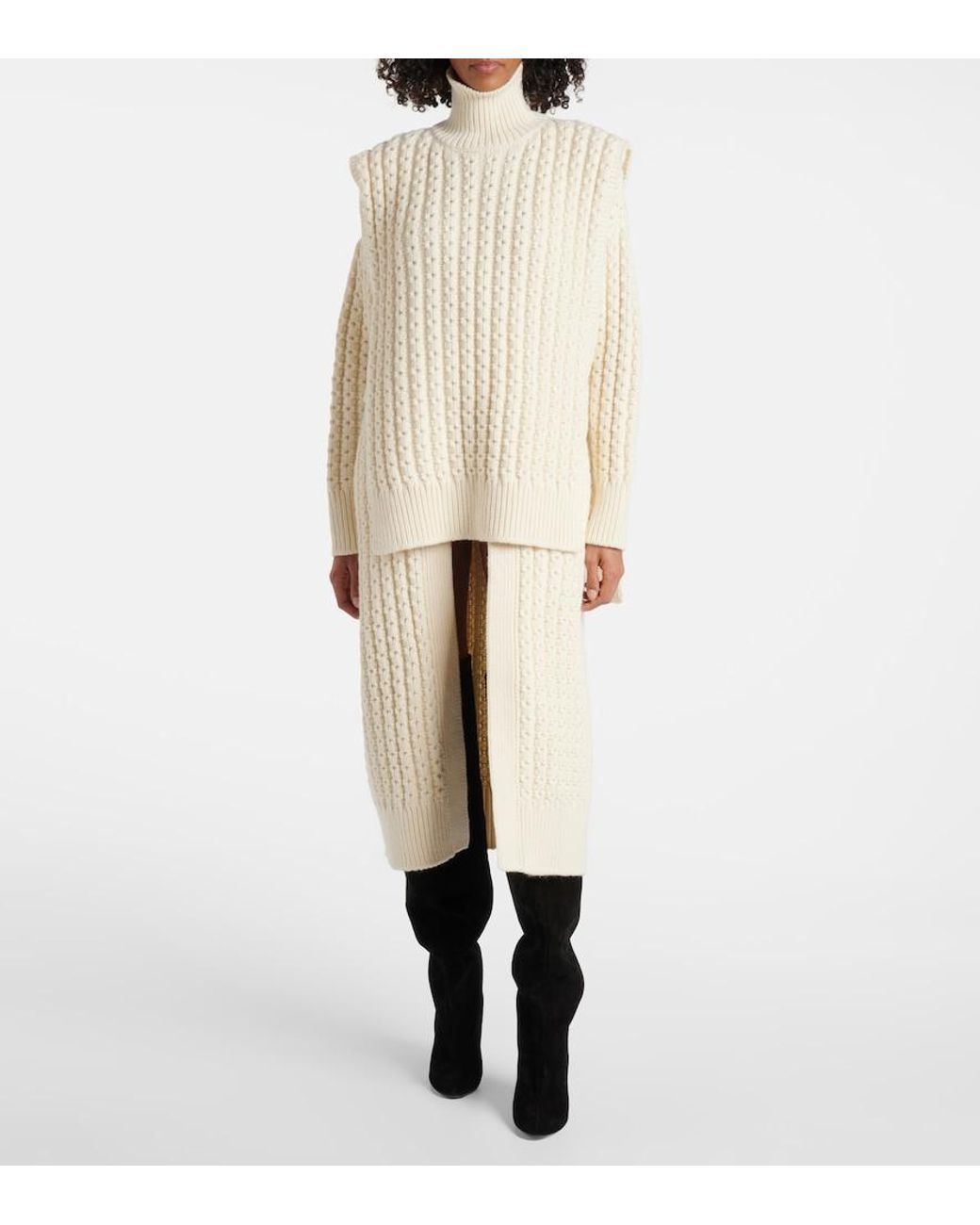 Alaïa Natural Wool Cardigan