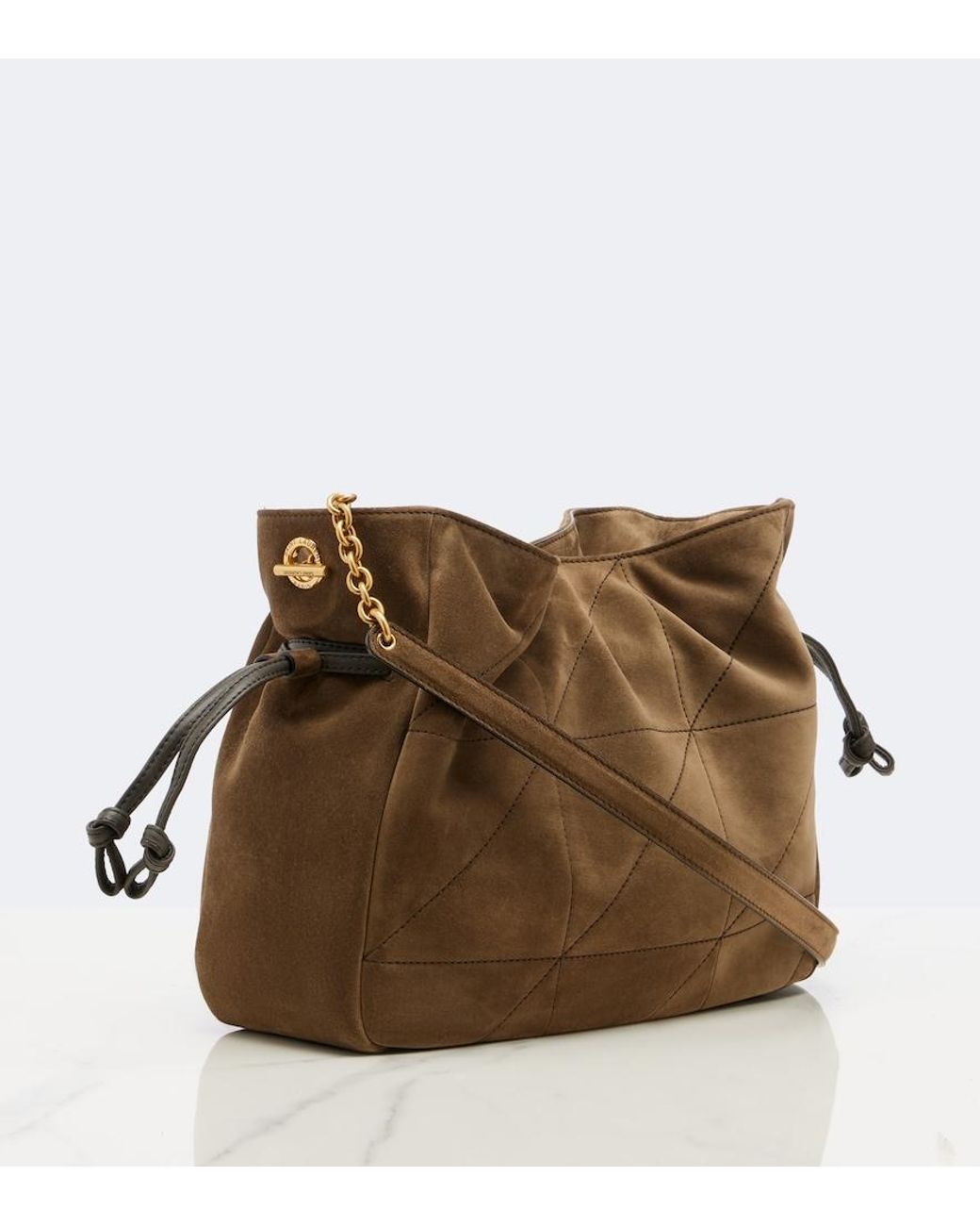 Saint Laurent Brown Jamie Suede Shoulder Bag
