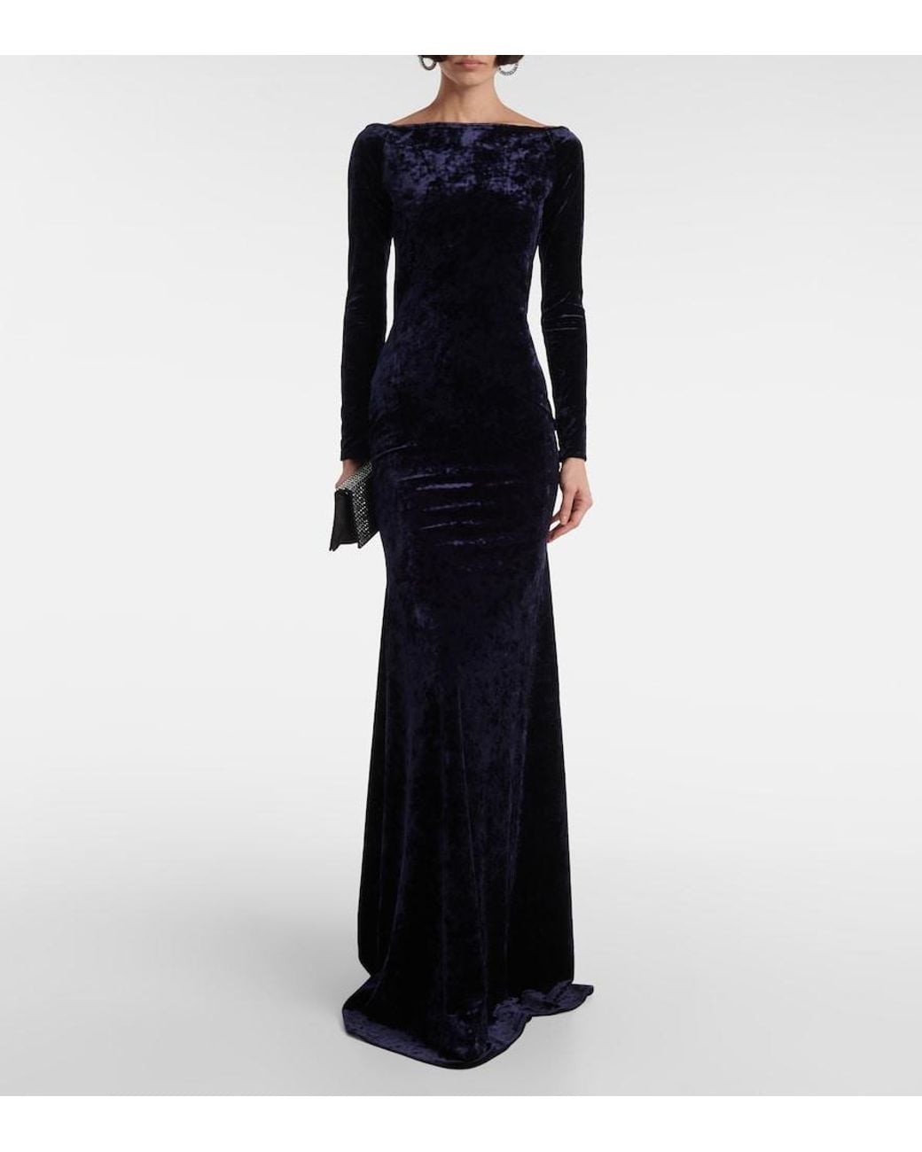 Alex Perry Blue Velvet Gown