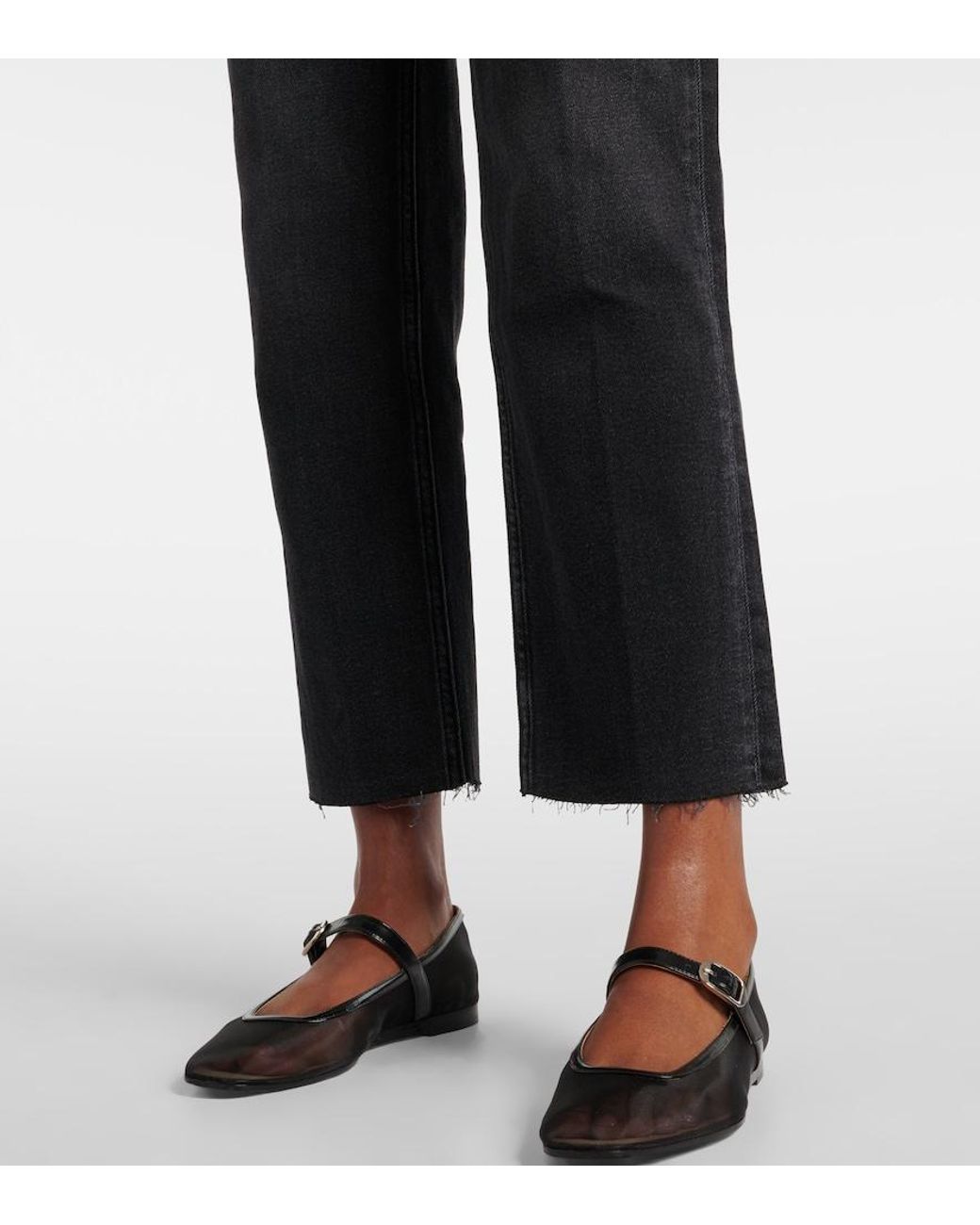 Re/done Black 70S Stove Pipe Straight Jeans