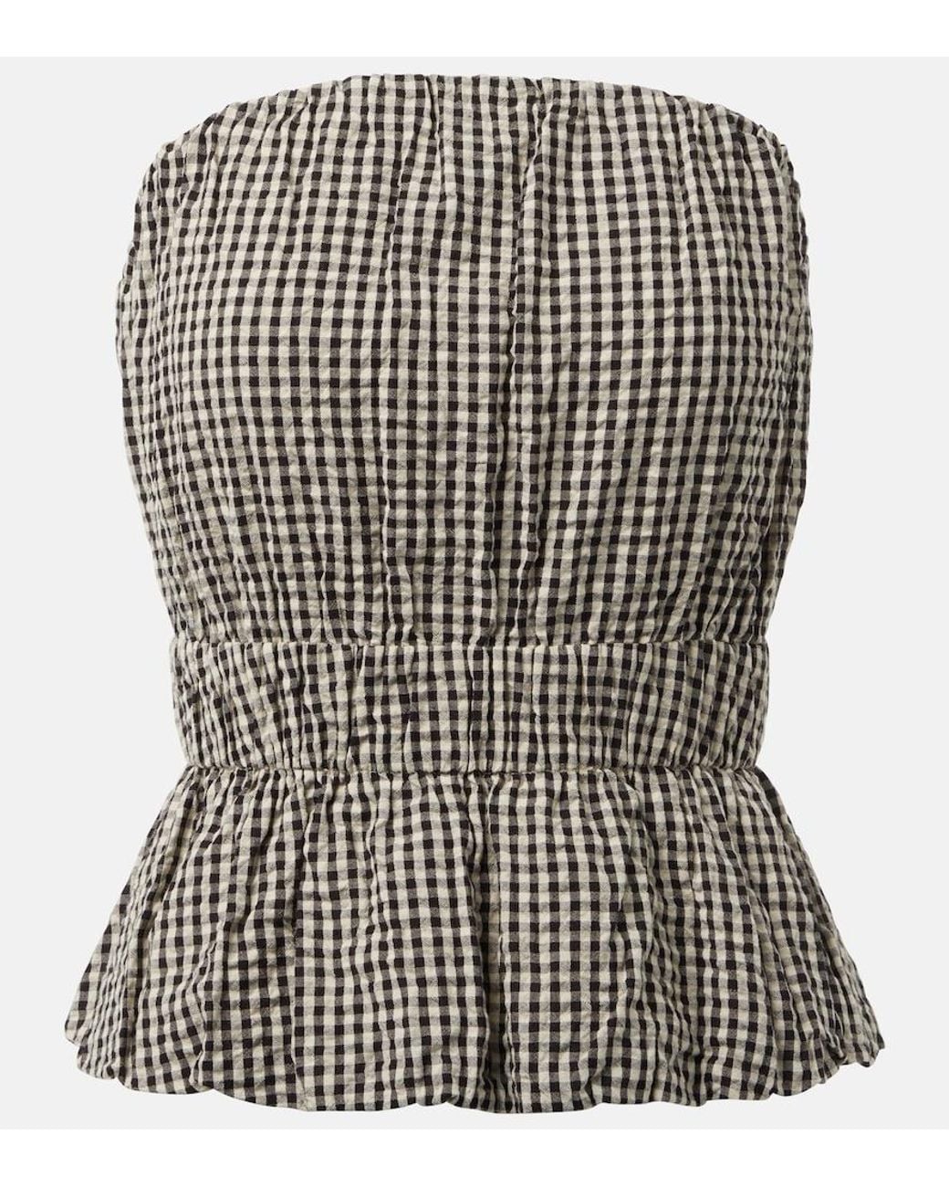 Posse Black Aurelia Gingham Cotton Top