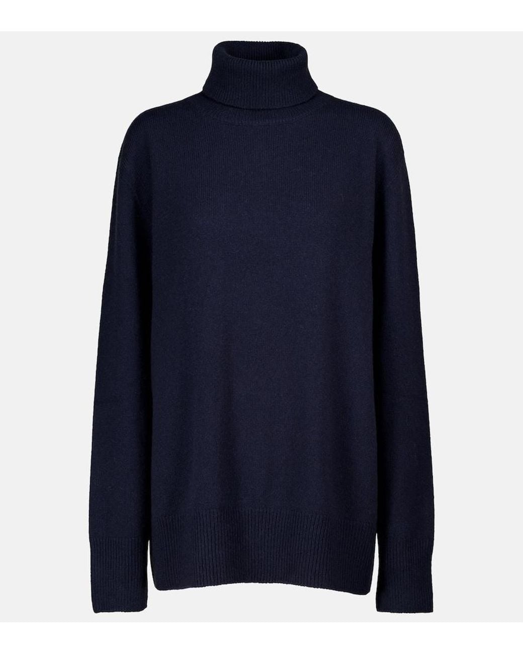 The Row Blue Milina Turtleneck Wool And Cashmere Sweater