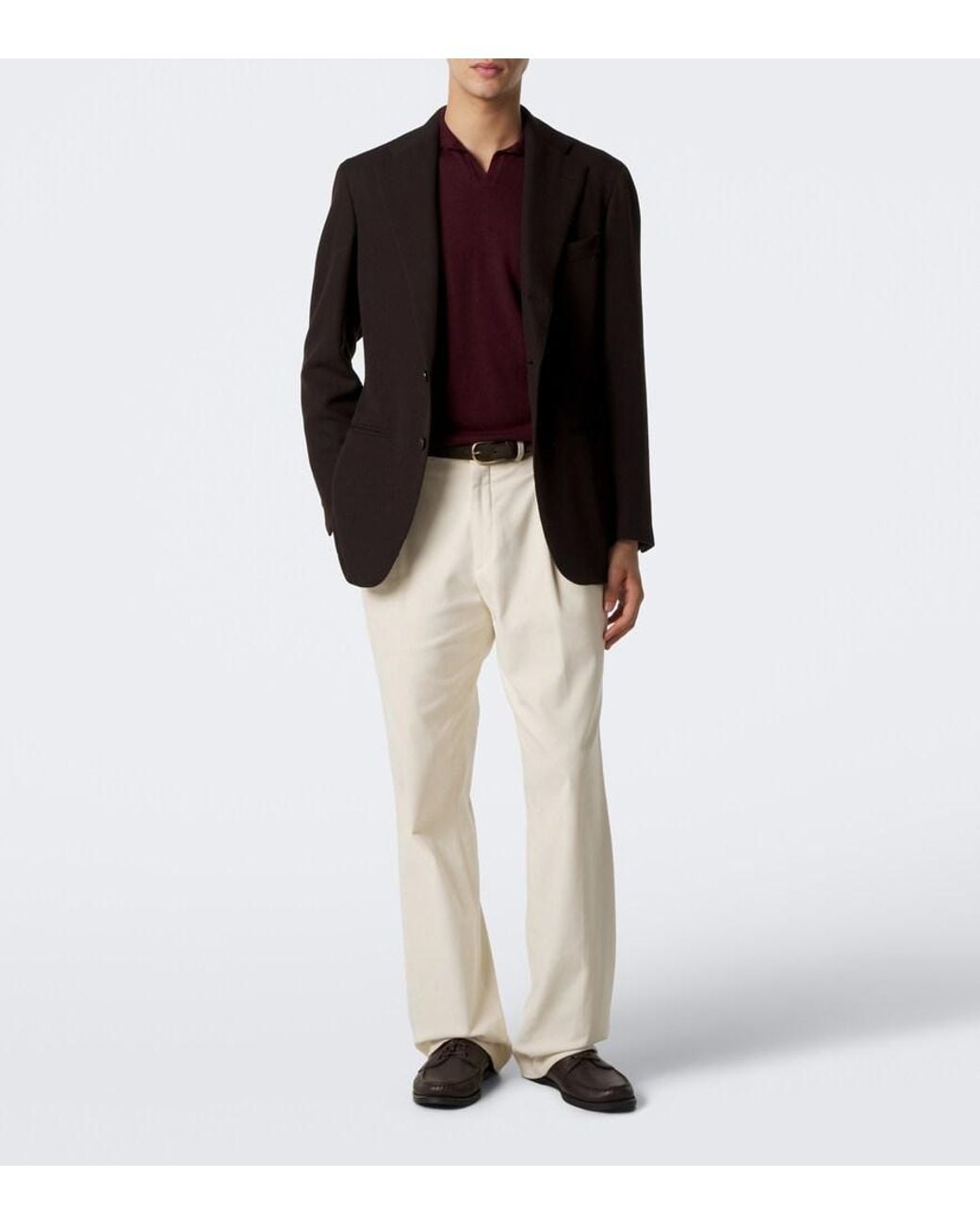 Saman Amel Red David Cashmere And Silk Polo Shirt for men