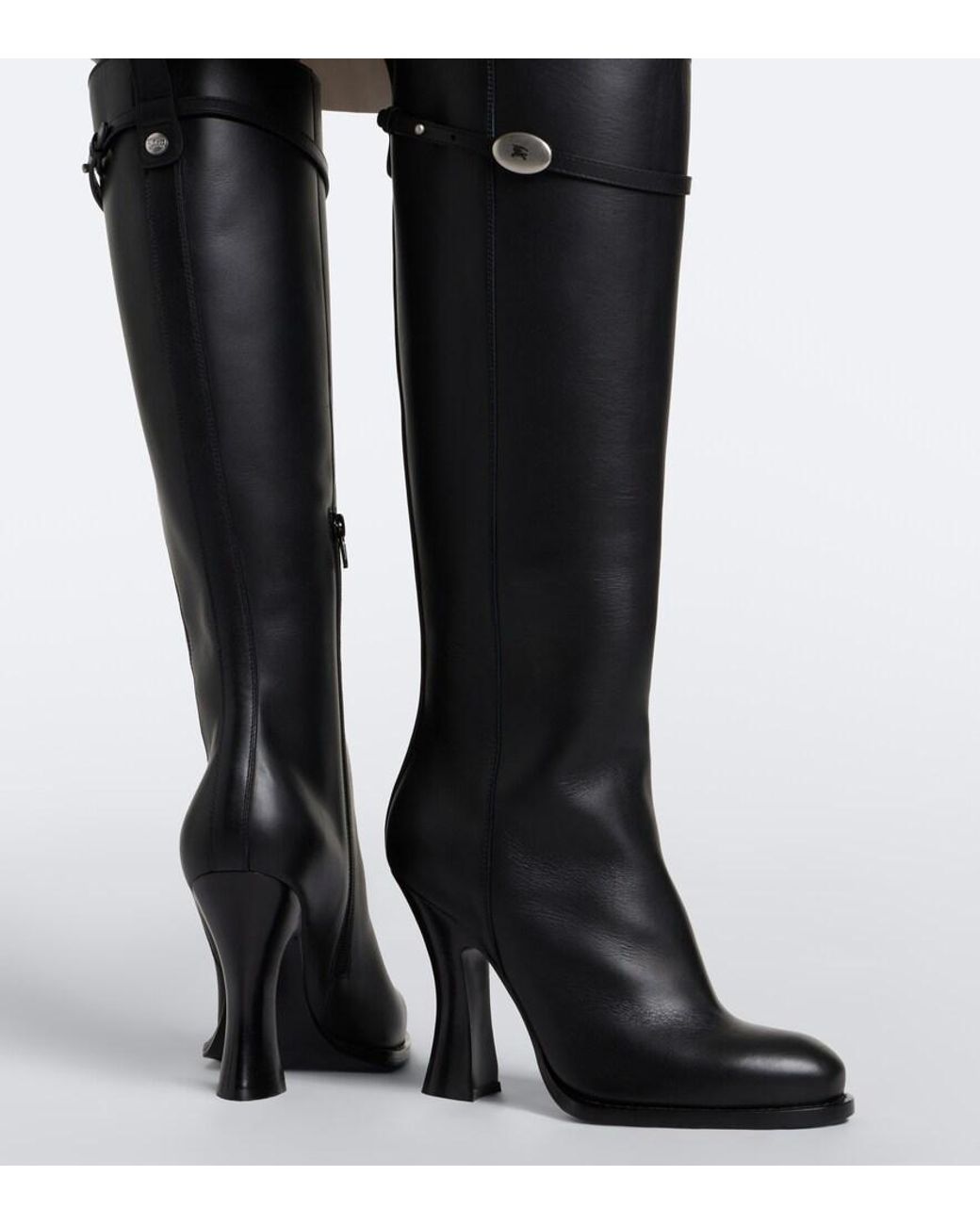 Burberry Black Ekd Leather Knee-High Boots