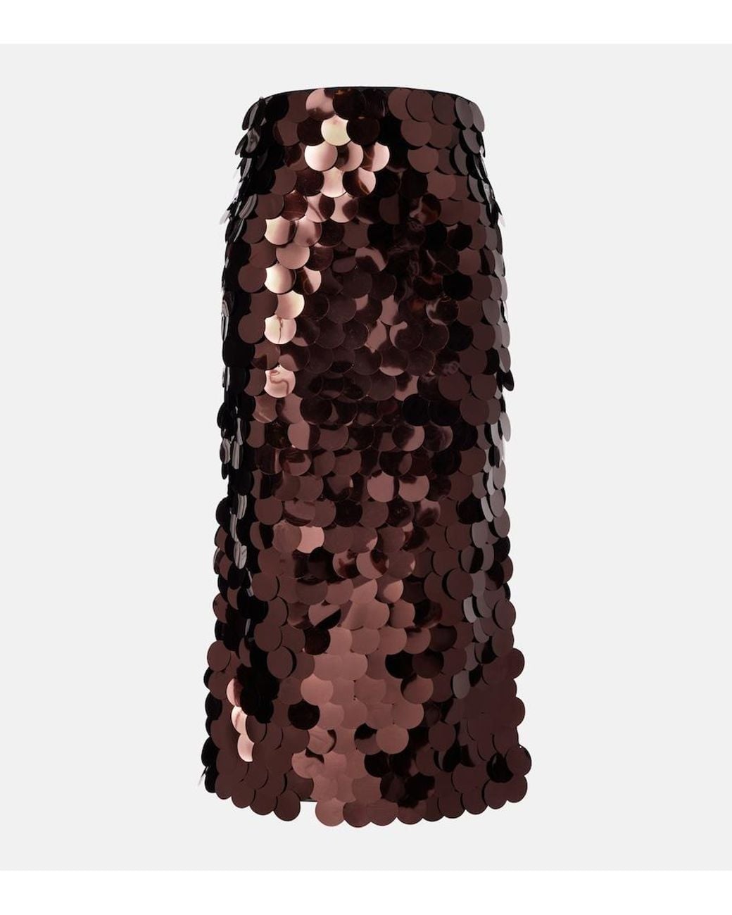 Roksanda Brown Sequined Midi Skirt