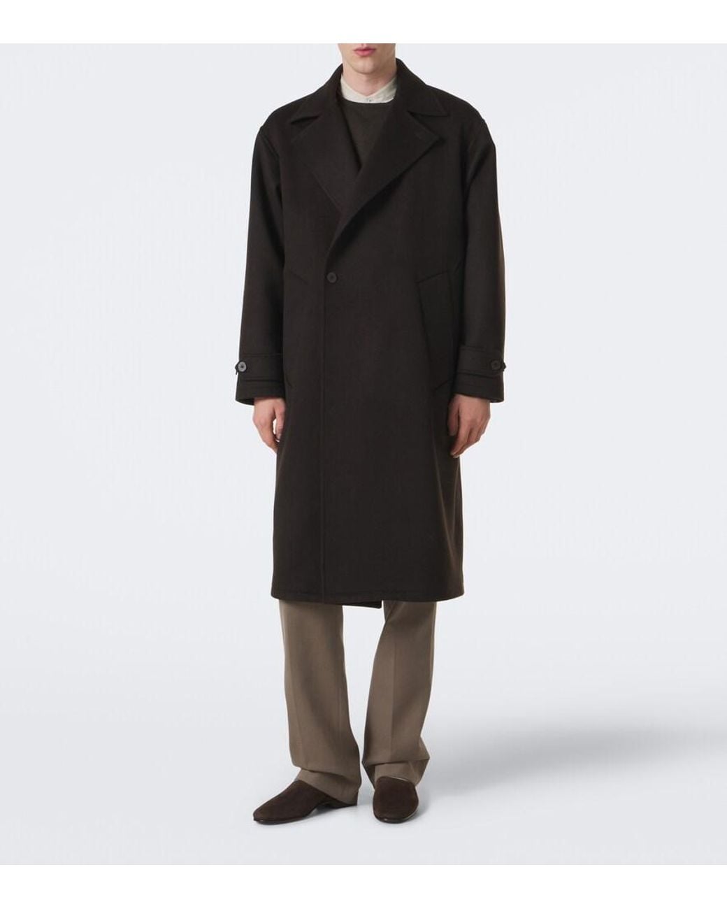 STÒFFA Black Double-Breasted Cashmere Coat for men