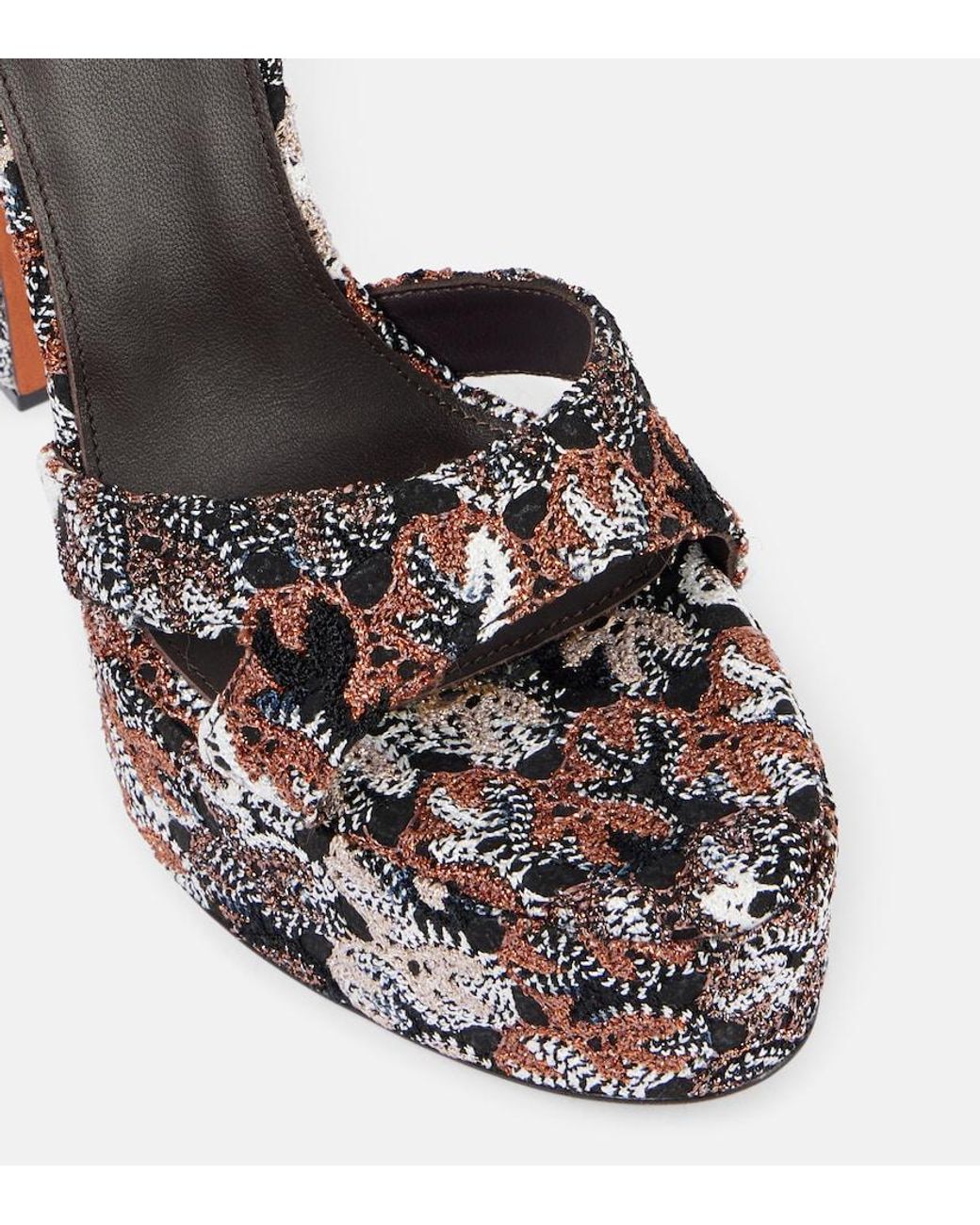 Missoni Metallic Angela Raschel Lame Platform Sandals