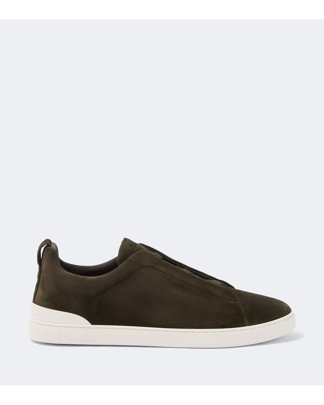 Zegna Green Triple Stitch Suede Sneakers for men