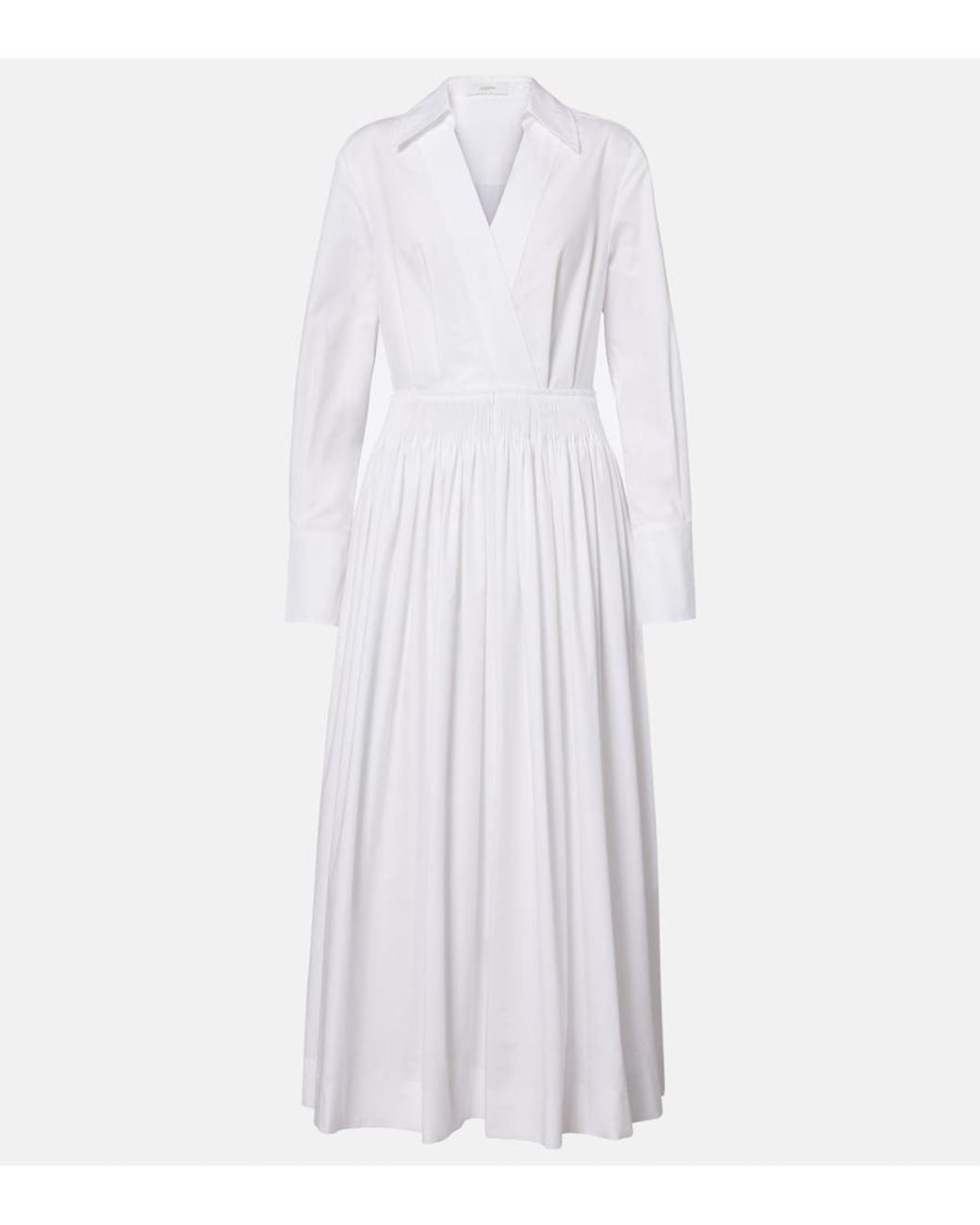 Joseph White Kathe Cotton Poplin Midi Dress