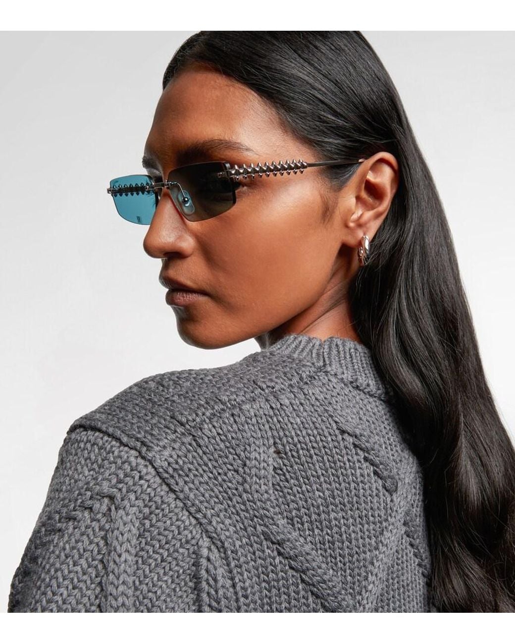 Cartier Blue Clash De Cartier Rectangular Sunglasses