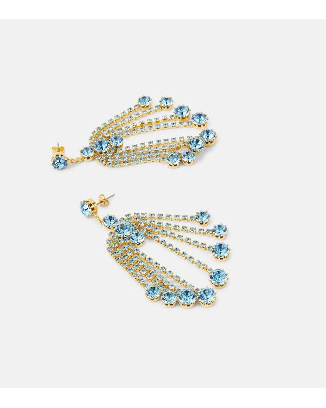 Magda Butrym Blue Crystal-Embellished Drop Earrings