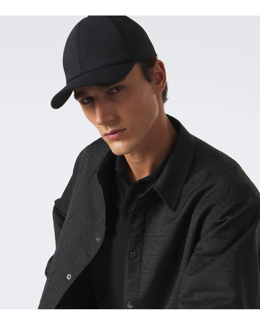Fendi Black Cotton Baseball Cap for men