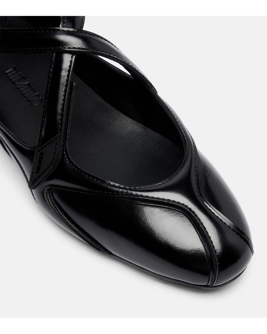 The Attico Black Floor 01 Patent Leather Ballet Flats