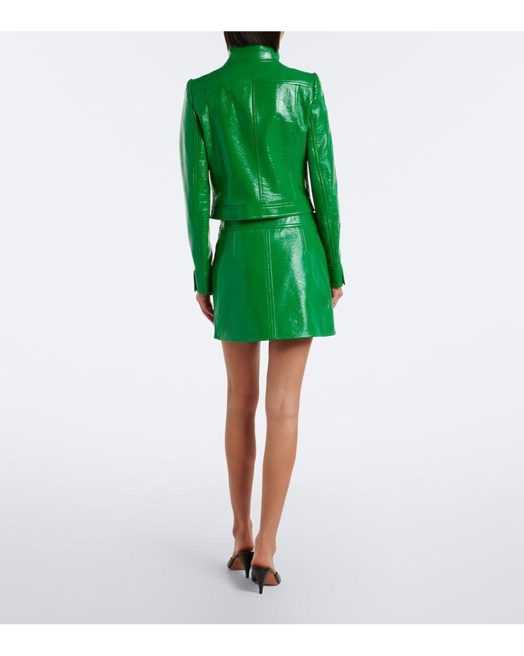 Courreges Green Reedition Vinyl Miniskirt