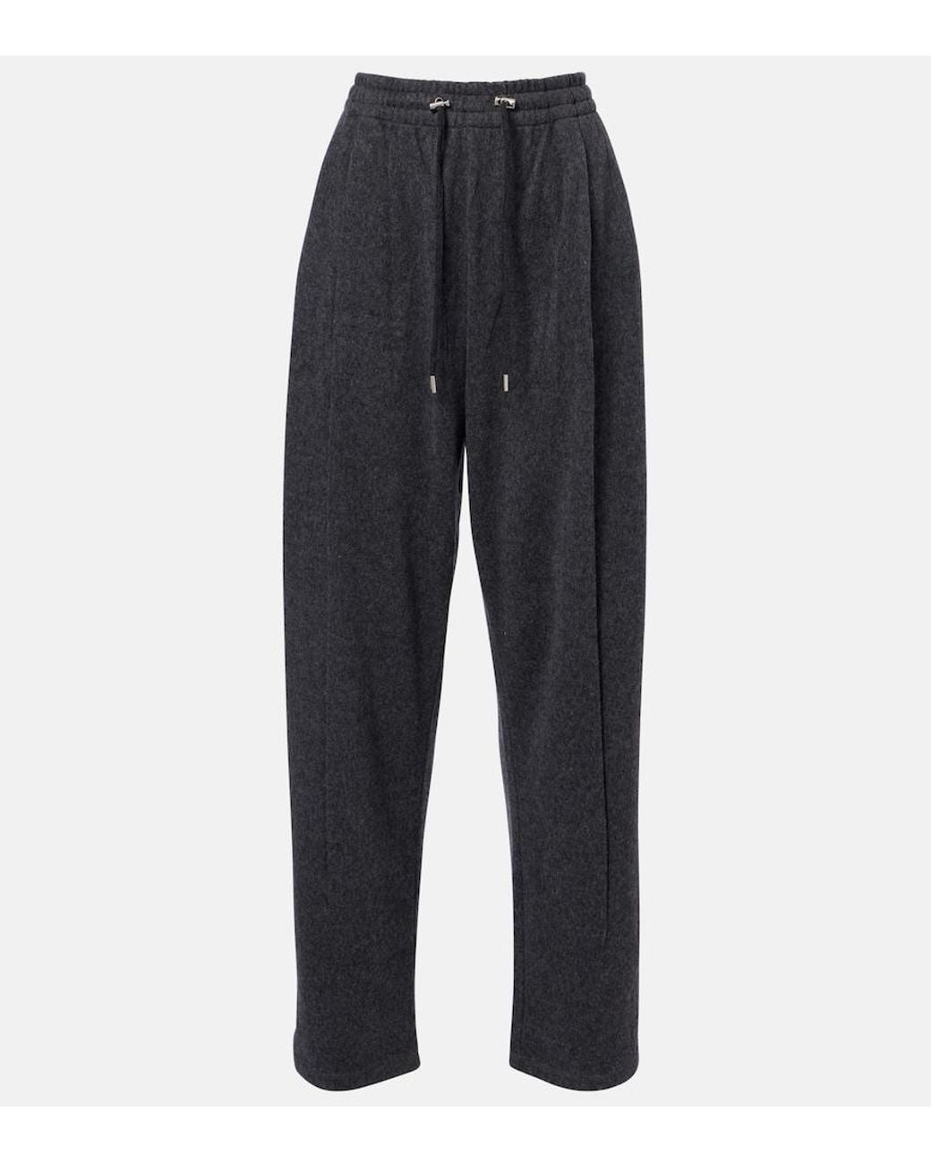Prada Blue Wool And Cashmere Tapered Pants