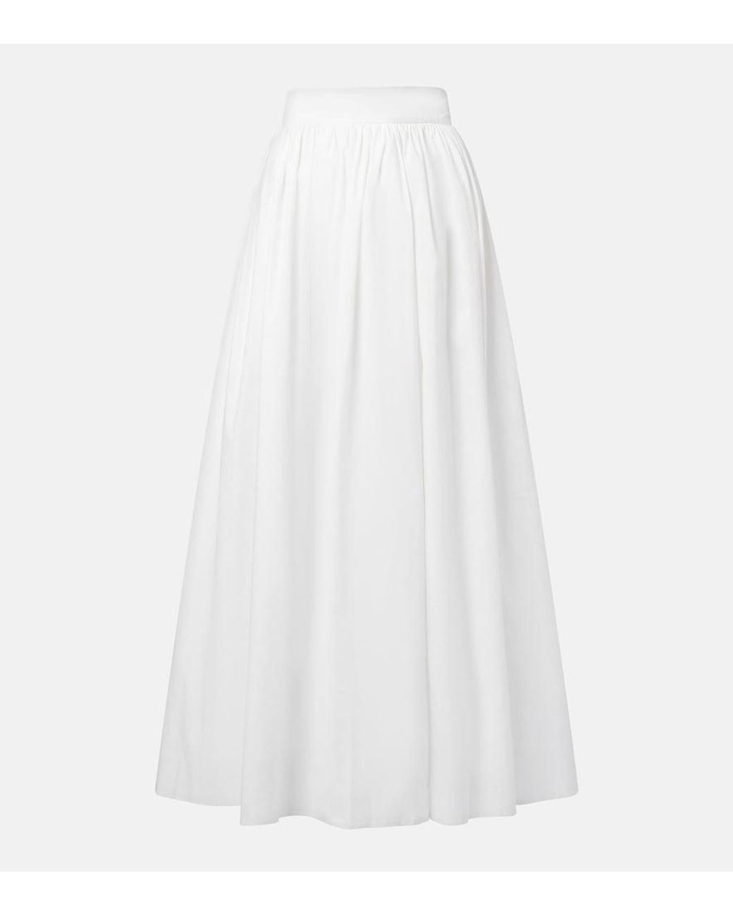 Adriana Degreas White Cotton Maxi Skirt