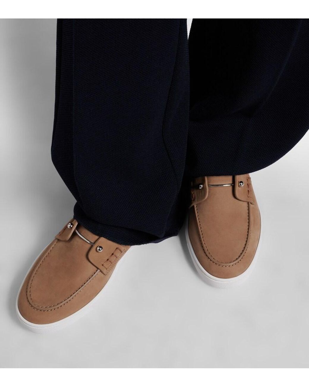 Christian Louboutin Natural Chanme Suede Mules