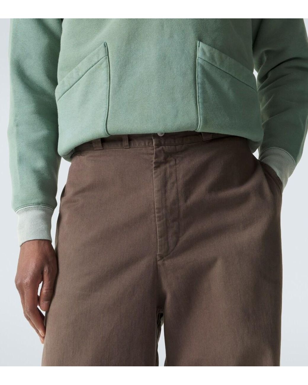 A.PRESSE Brown Vintage Cotton Wide-Leg Pants for men