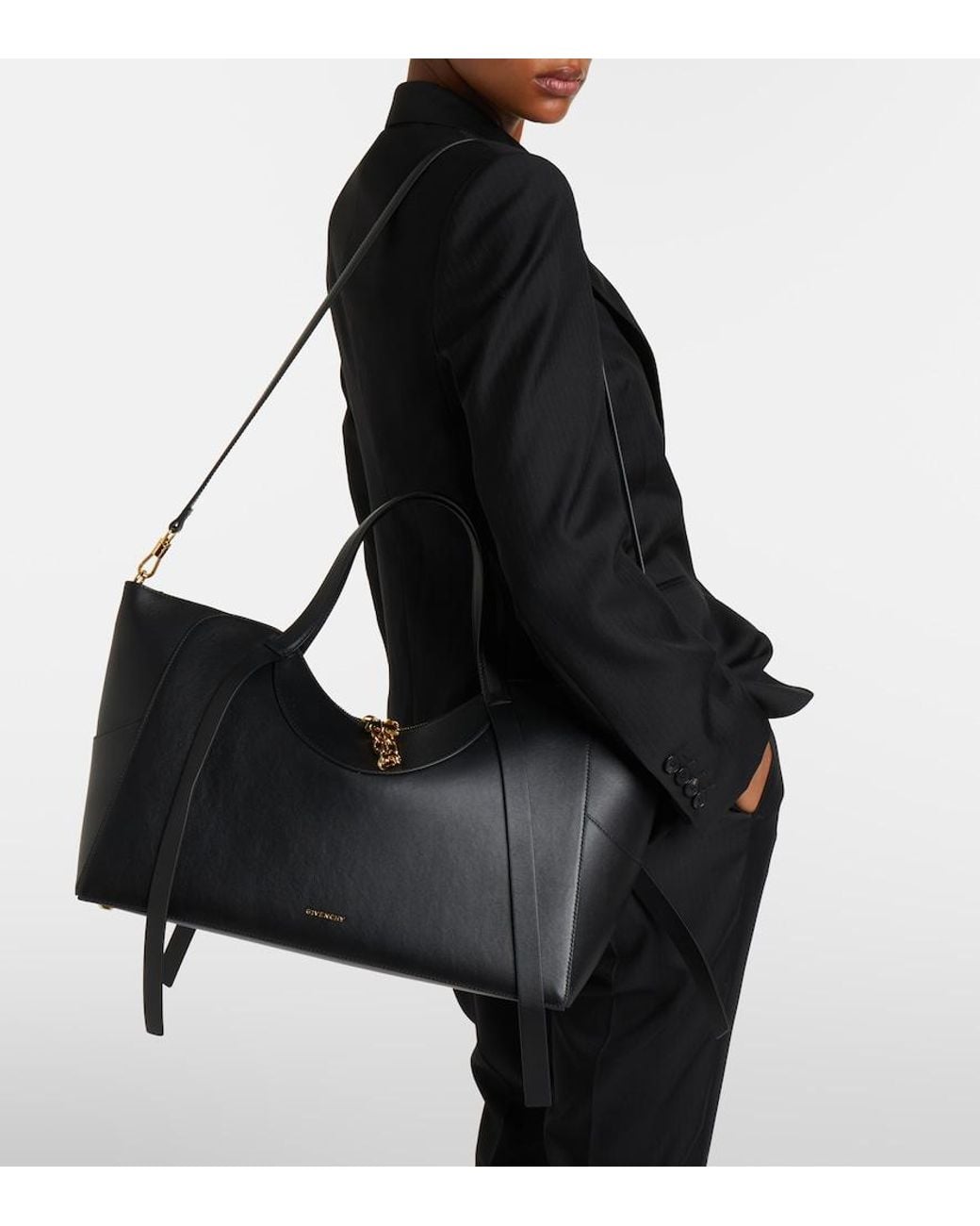Givenchy Black The Snatch Large Leather Tote Bag