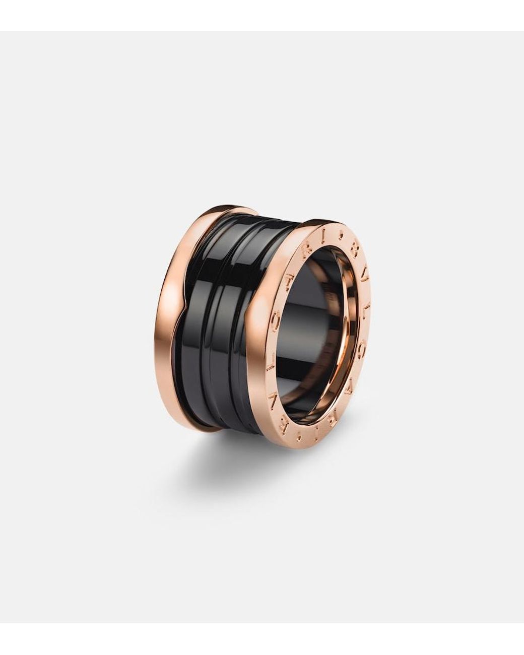 BVLGARI Black B.Zero1 18Kt Rose And Ceramic Ring