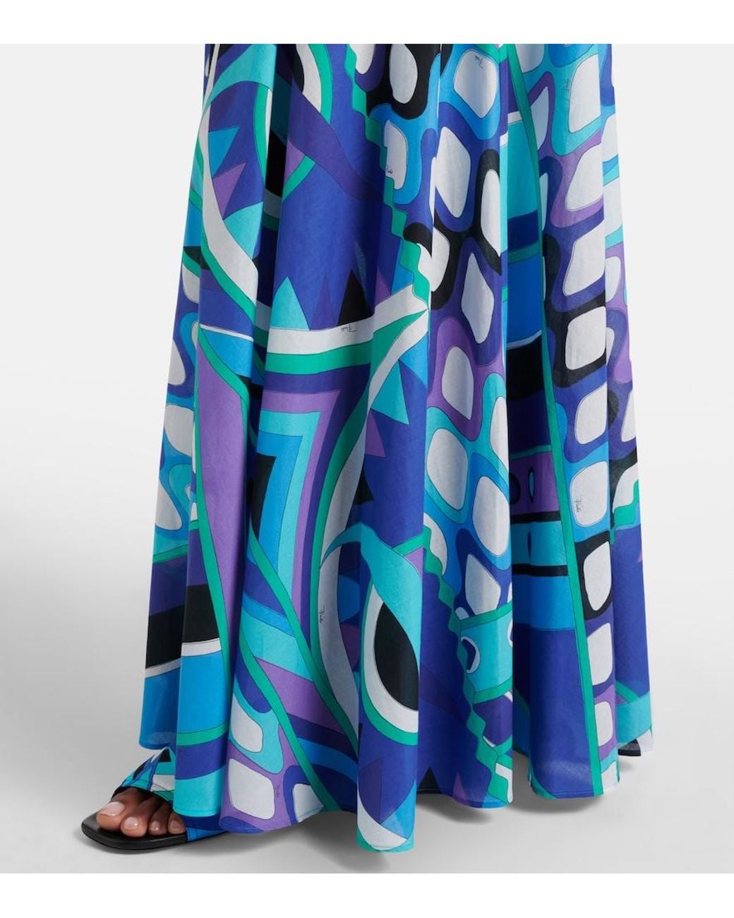 Emilio Pucci Blue Vivara Cotton Maxi Skirt