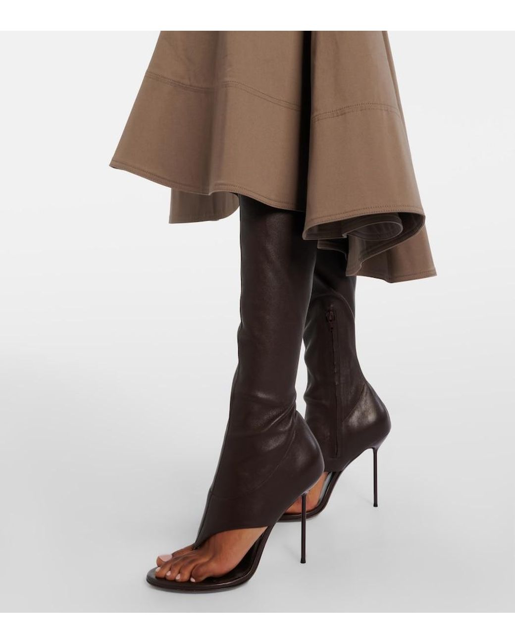 Paris Texas Black Lidia 105 Leather Knee-High Boots