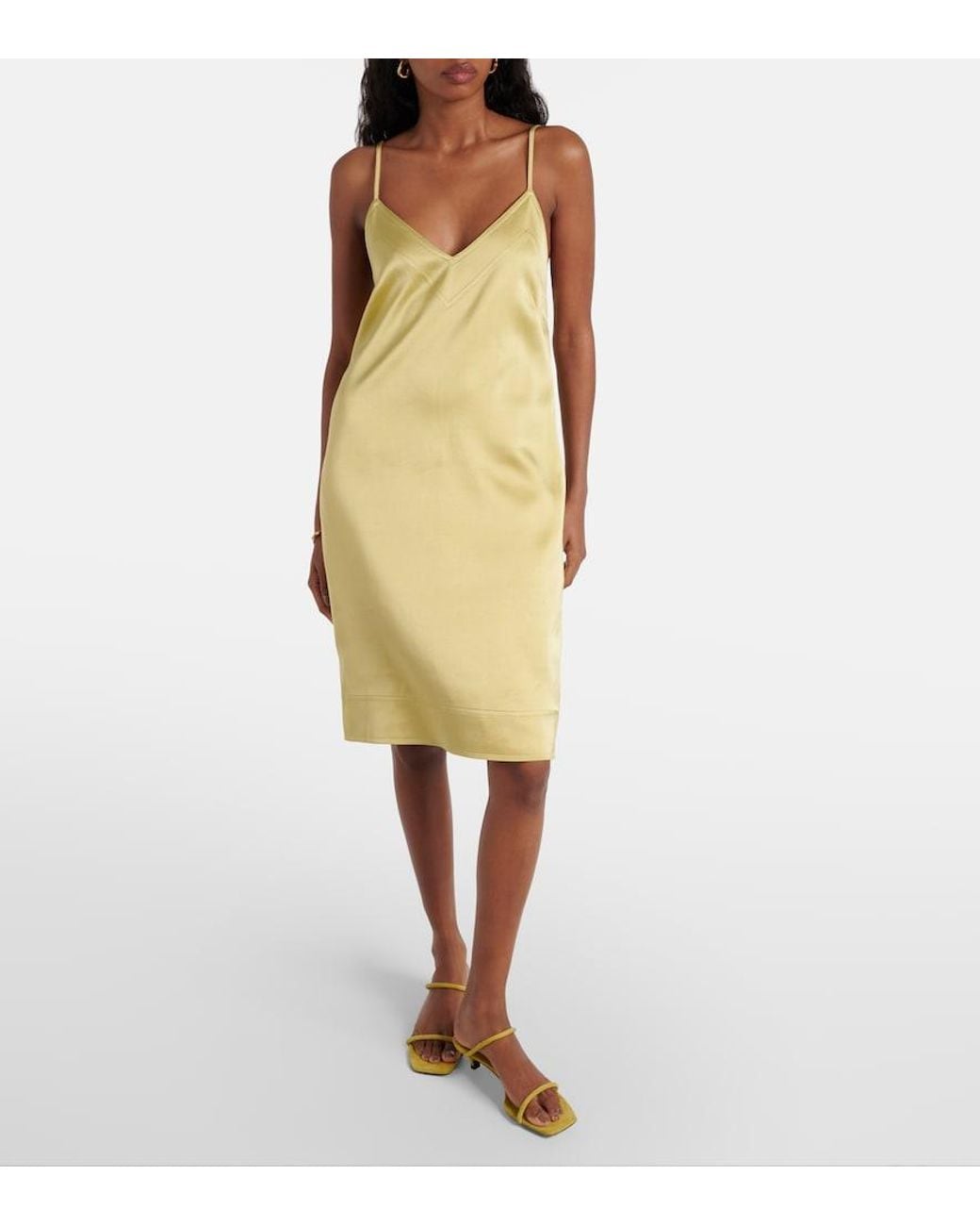 Totême  Yellow Satin Slip Dress