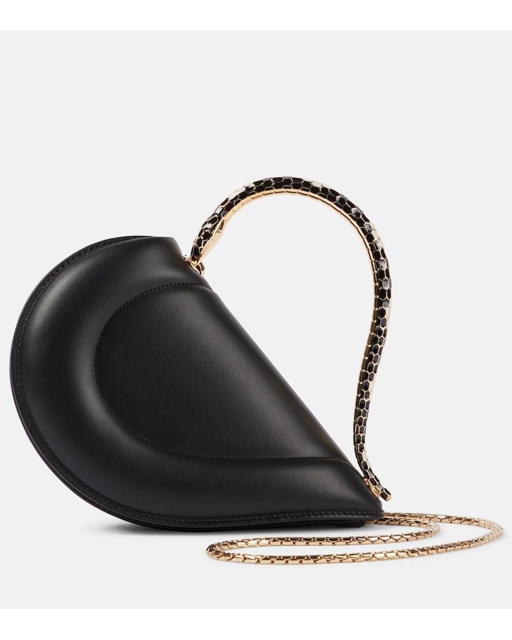 BVLGARI Black Serpenti Cuore 1968 Leather Top-Handle Bag