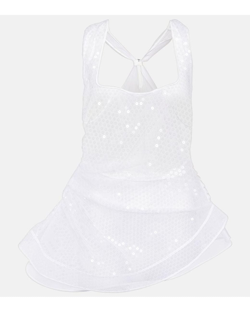 Jacquemus White Le Debardeur Perle Sequined Top