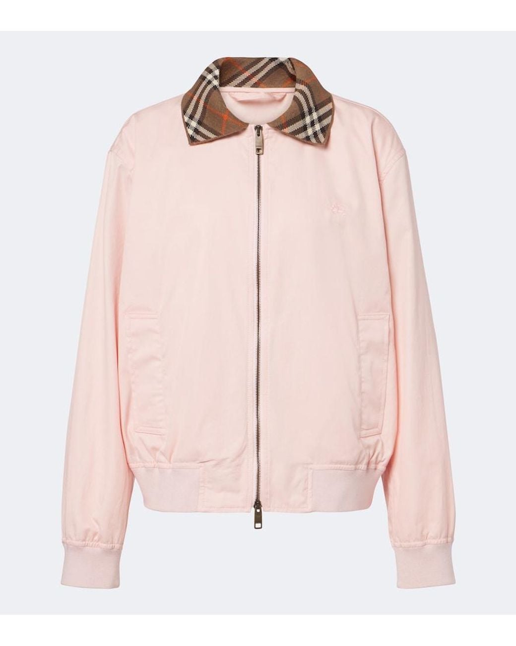 Burberry Pink Check Cotton Blouson Jacket