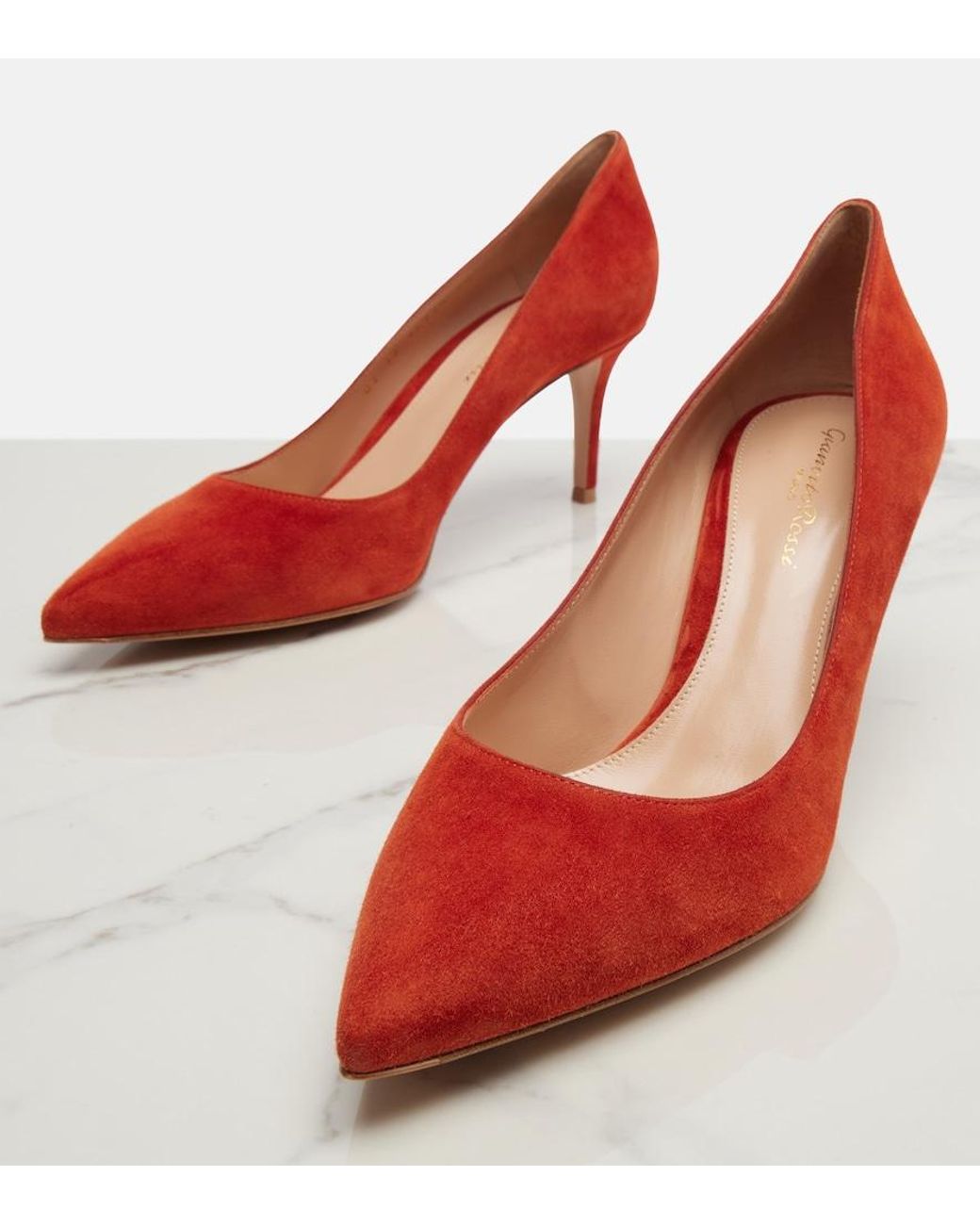 Gianvito Rossi Red Gianvito Suede Pumps