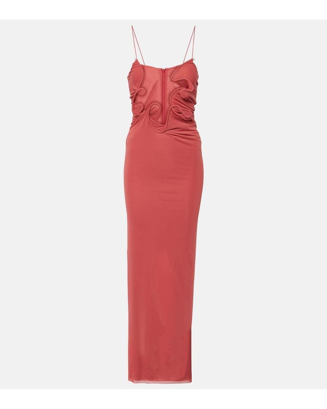 Christopher Esber Red Maxikleid Molded Venus Aus Mesh