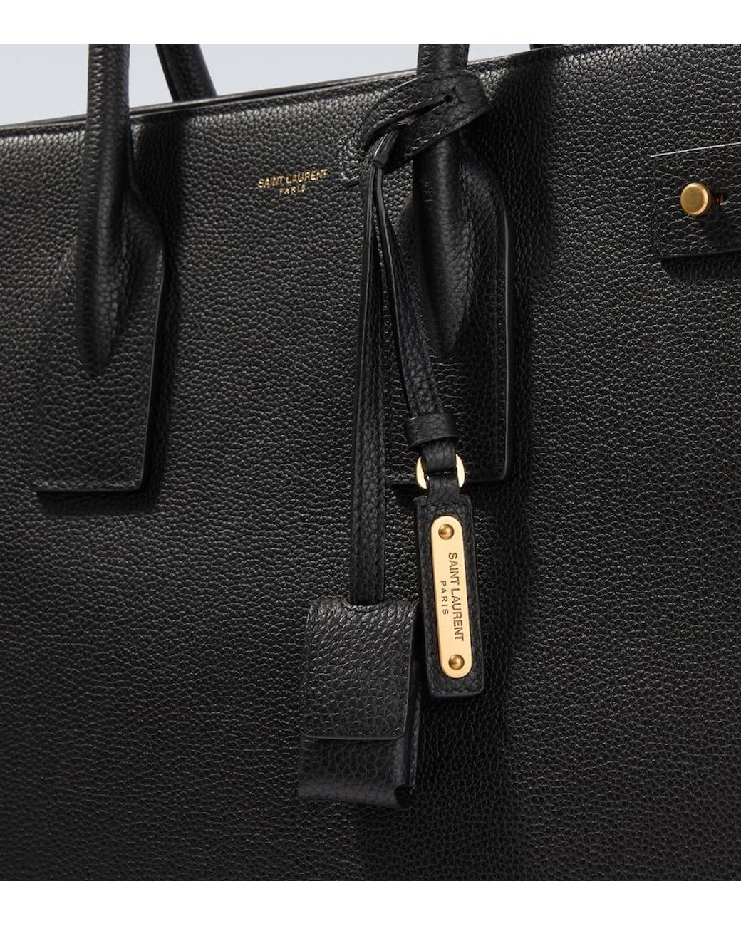 Saint Laurent Black Sac De Jour Thin Large Leather Tote Bag for men