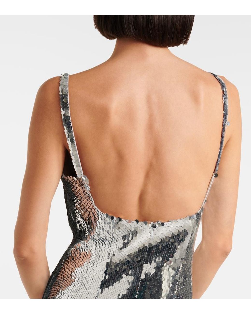 Magda Butrym Gray Sequined Midi Dress