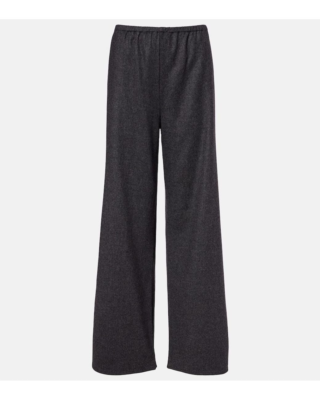 Asceno Blue Austin Wool And Cashmere Wide-Leg Pants