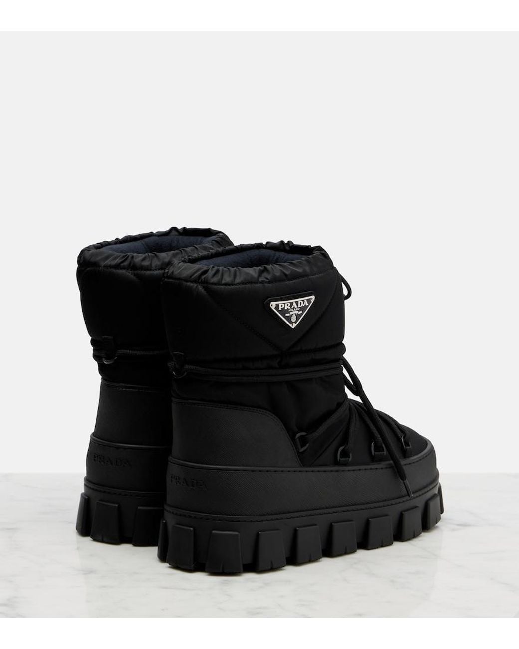 Prada Black Schneestiefel Aus Re-Nylon