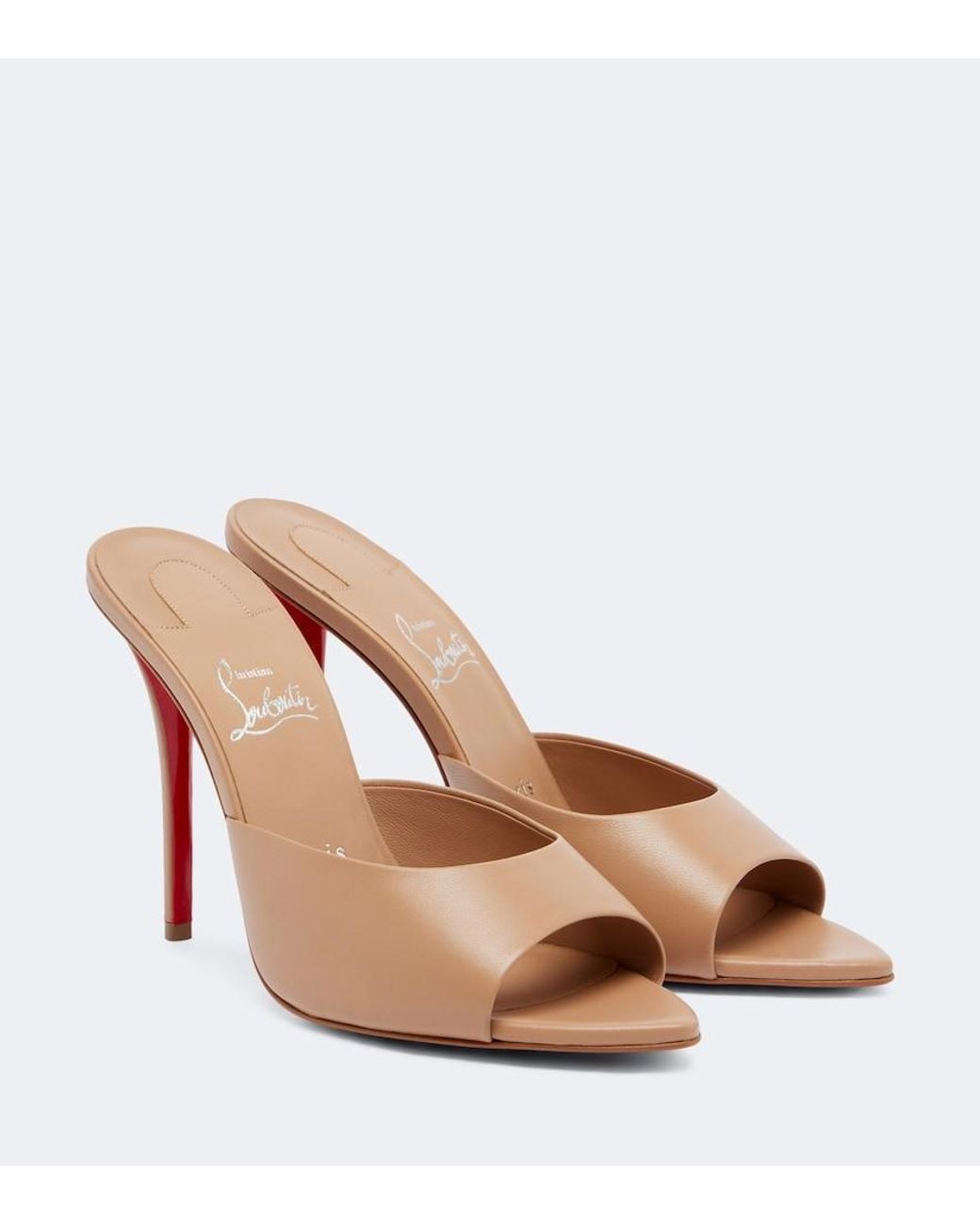 Christian Louboutin Brown Miss Z Leather Mules