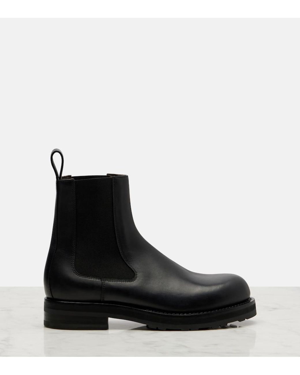 The Row Black Leather Chelsea Boots