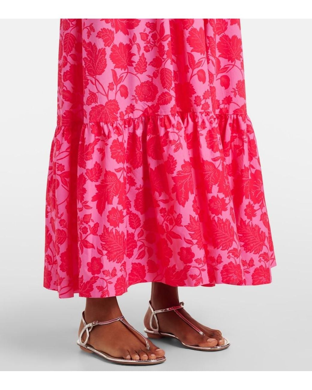 Heidi Klein Pink Fairhaven Floral Cotton-Blend Maxi Dress