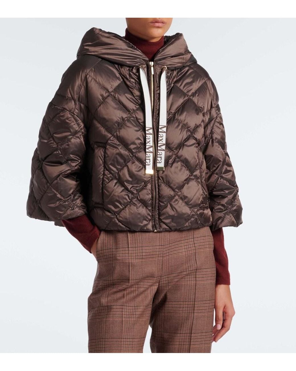 Max Mara Brown The Cube Quilted Down Jacket