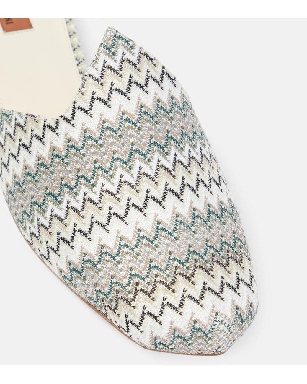 Missoni White Zig Zag Canvas Mules