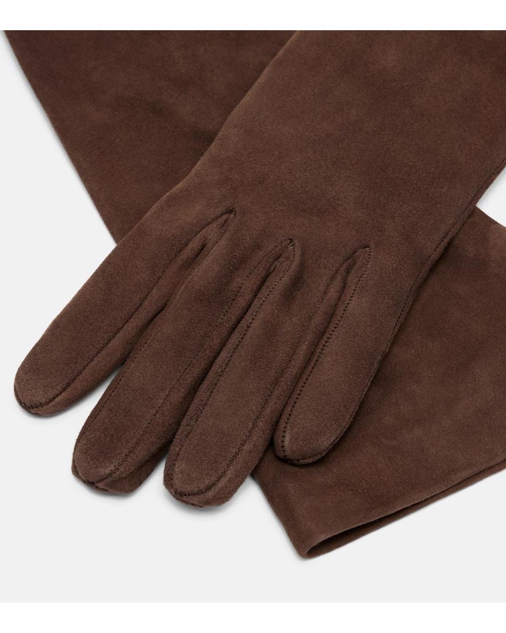 Brunello Cucinelli Brown Suede Gloves