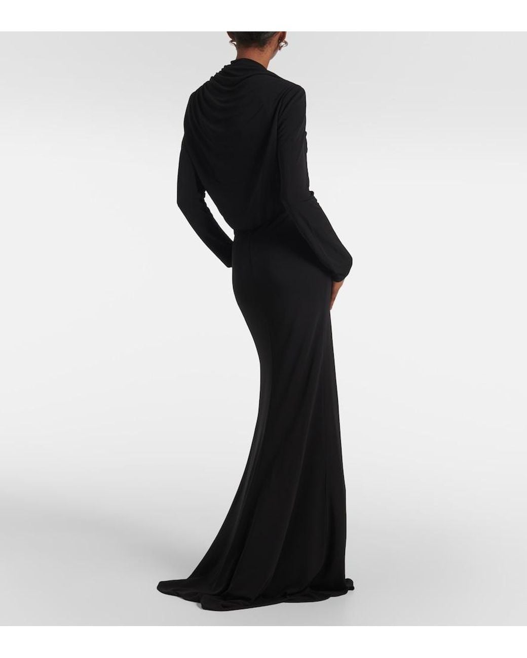 FFORME Black Joy Pleated Jersey Maxi Dress