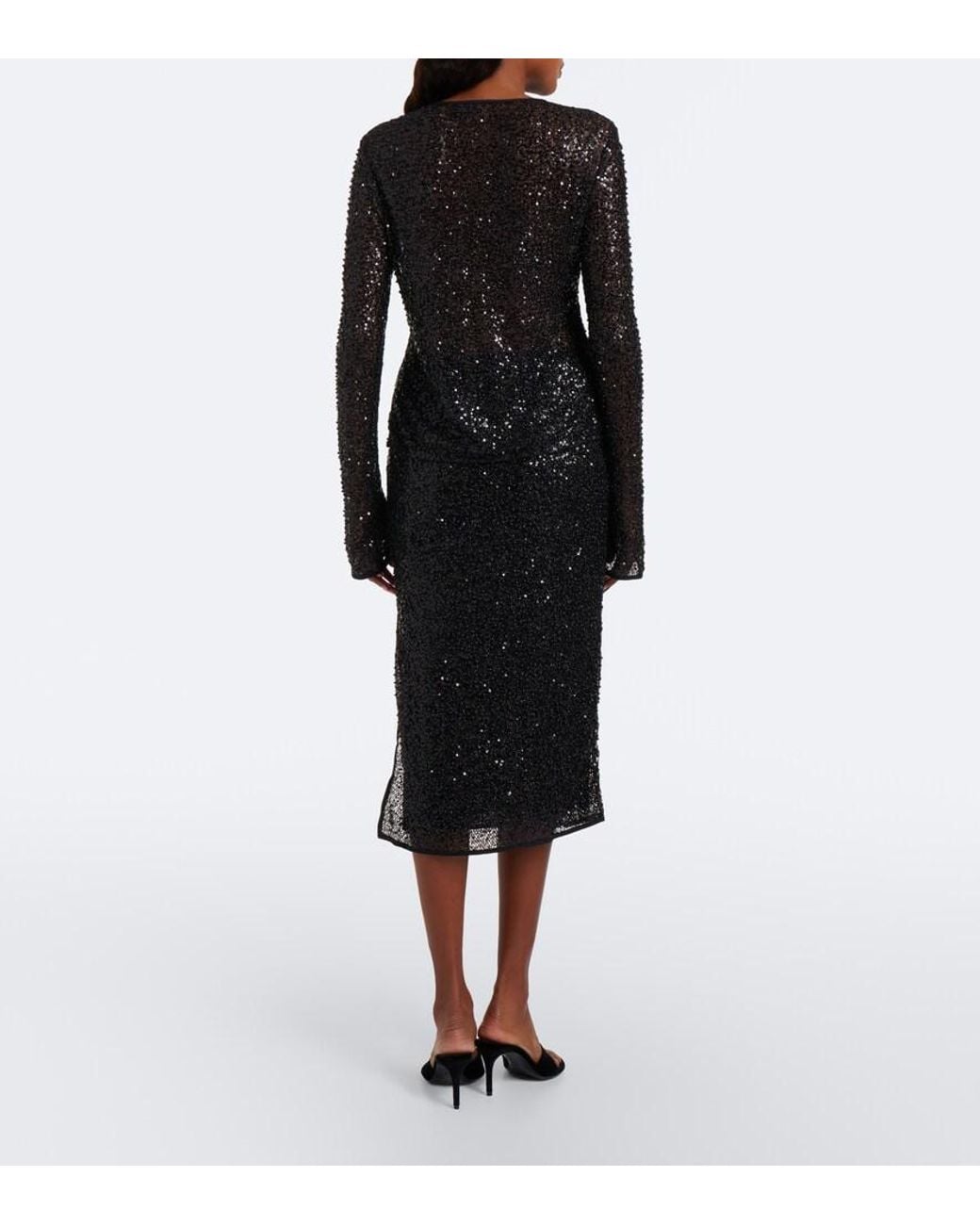Sir Black Cassia Sequined Midi Skirt