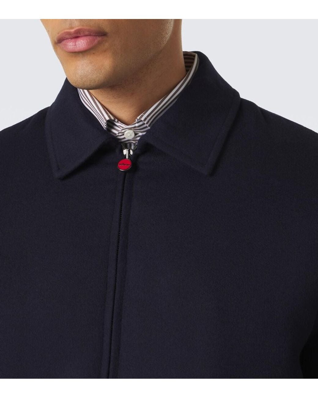 Kiton Blue Wool Bomber Jacket for men