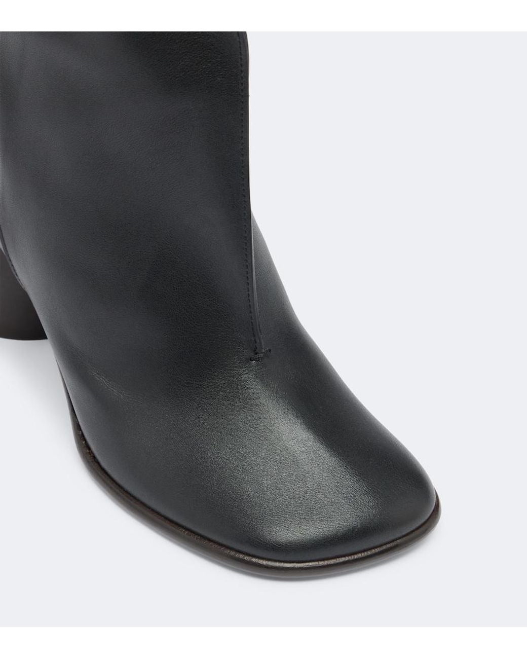 Lemaire Black Crease Leather Knee-High Boots