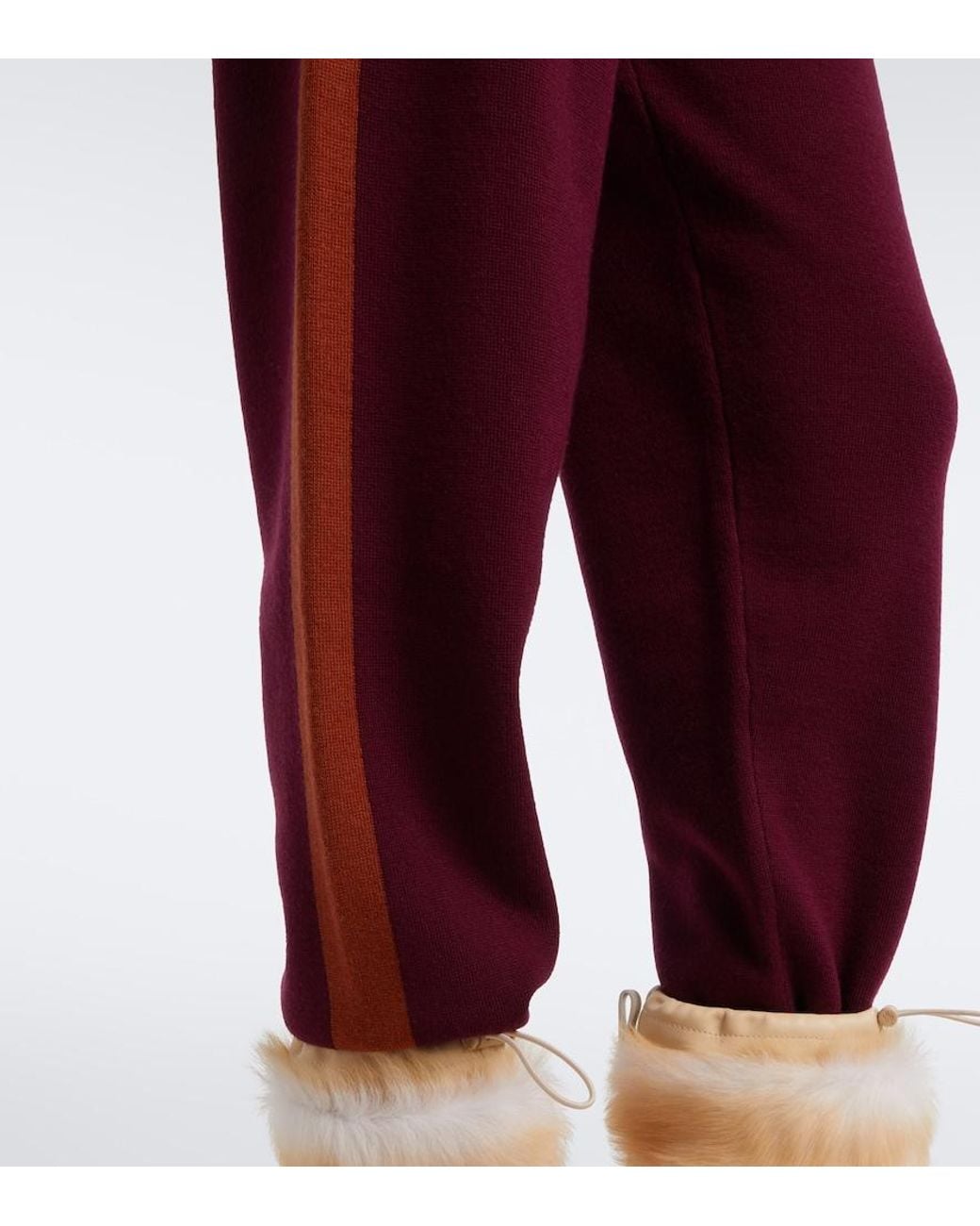 Perfect Moment Purple La Tour Knitted Wool-Blend Sweatpants