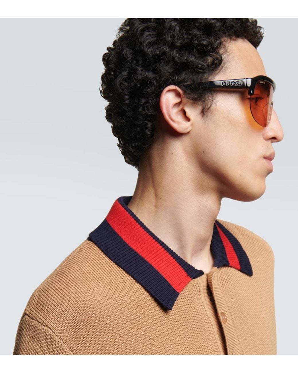 Gucci Natural Fashion Show Flat-Top Sunglasses for men